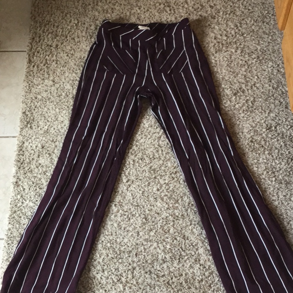 Maroon stripped dressy pants